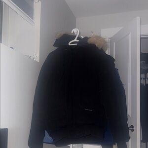 Canada Goose Black Puffer Jacket with Fur Trim